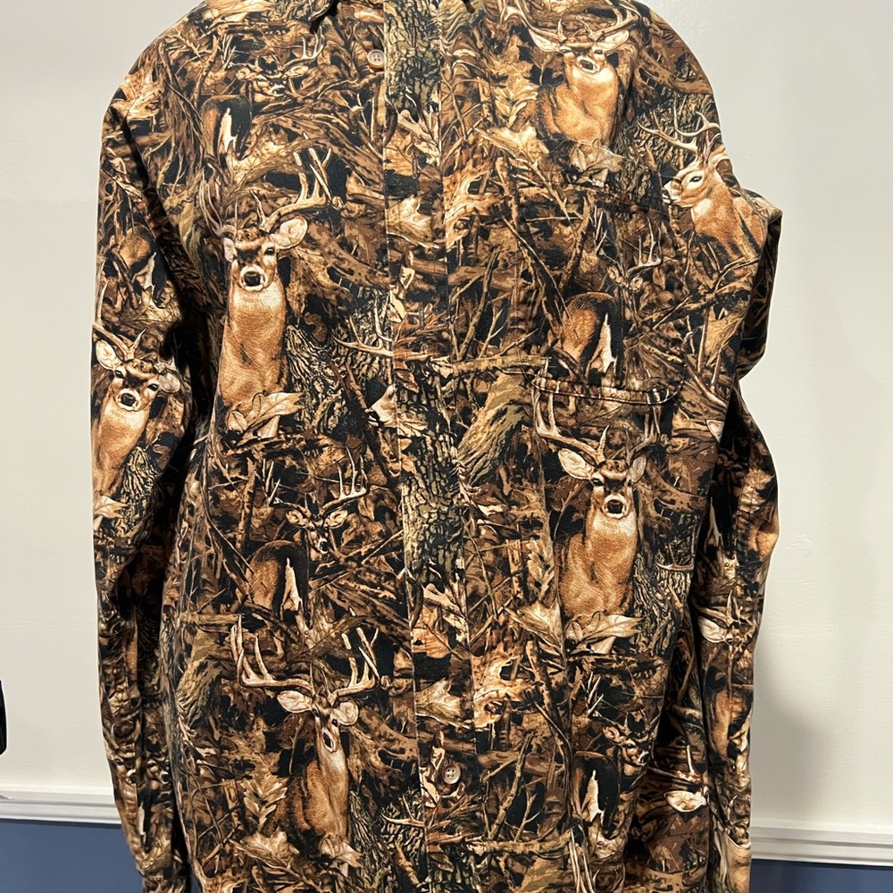 Mens Morgan Creek Camouflage Deer Print button down